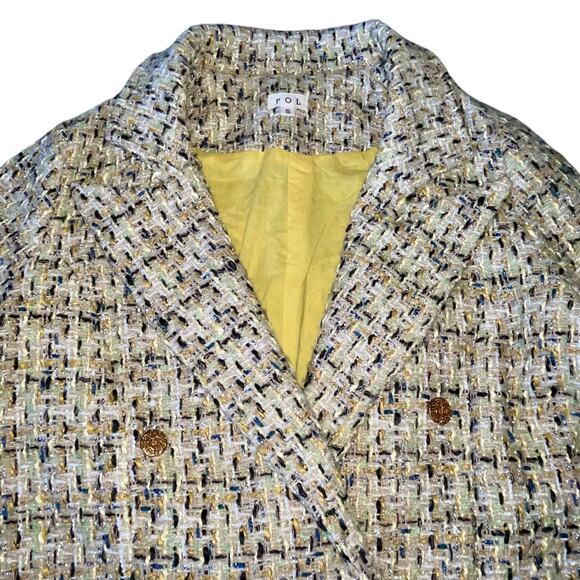 POL Tweed Blazer Jacket Metallic Double Breasted - Picture 5 of 10
